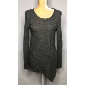 Dana Buchman Lurex Asymmetrical Hem Sweater - S